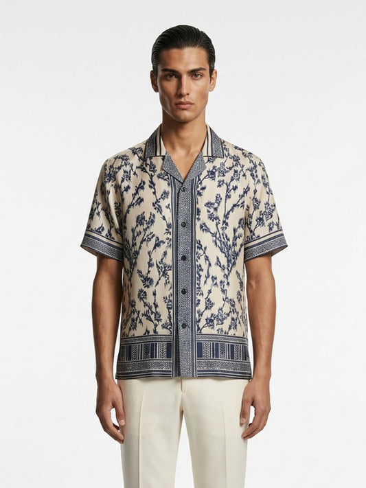 Botanical Precision Cuban Collar Shirt