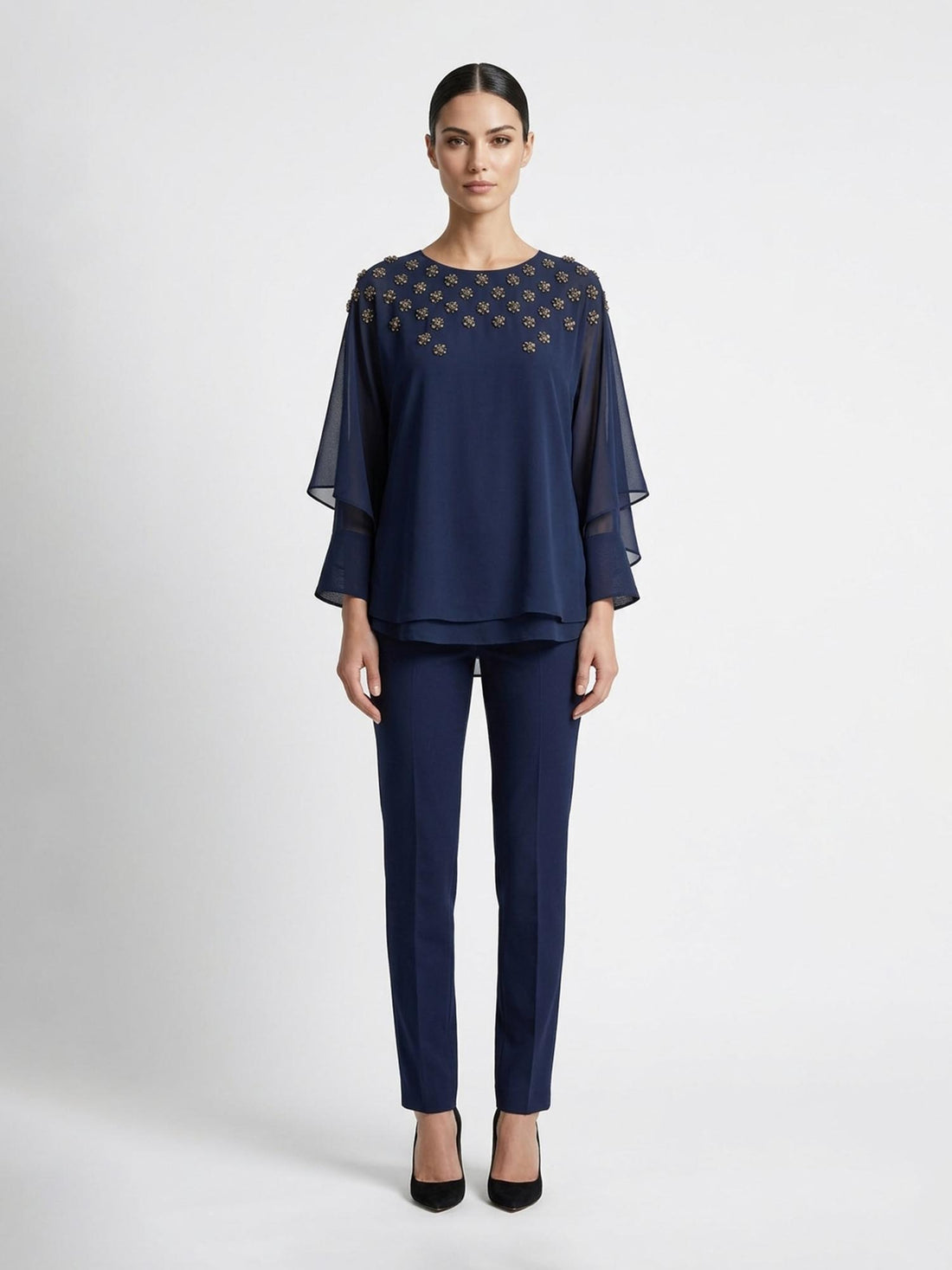 Embellished Draped Top