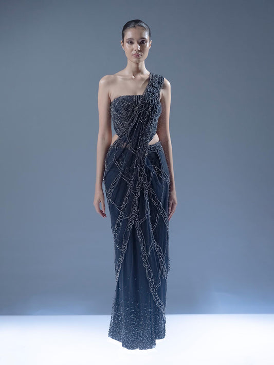 Nocturne Lattice Saree