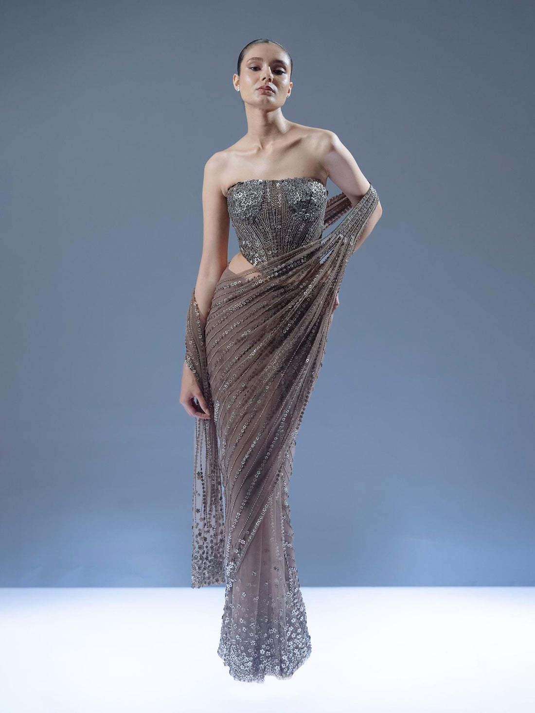 Twilight Glitz Drape Sari