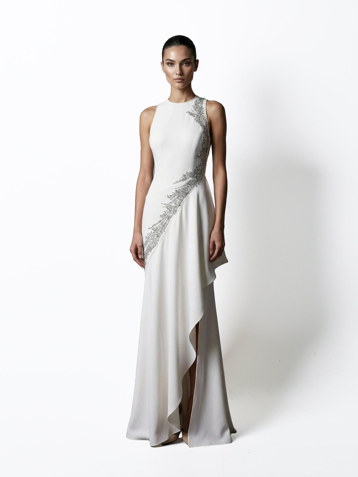 Minimal Drape Floor-Length Gown