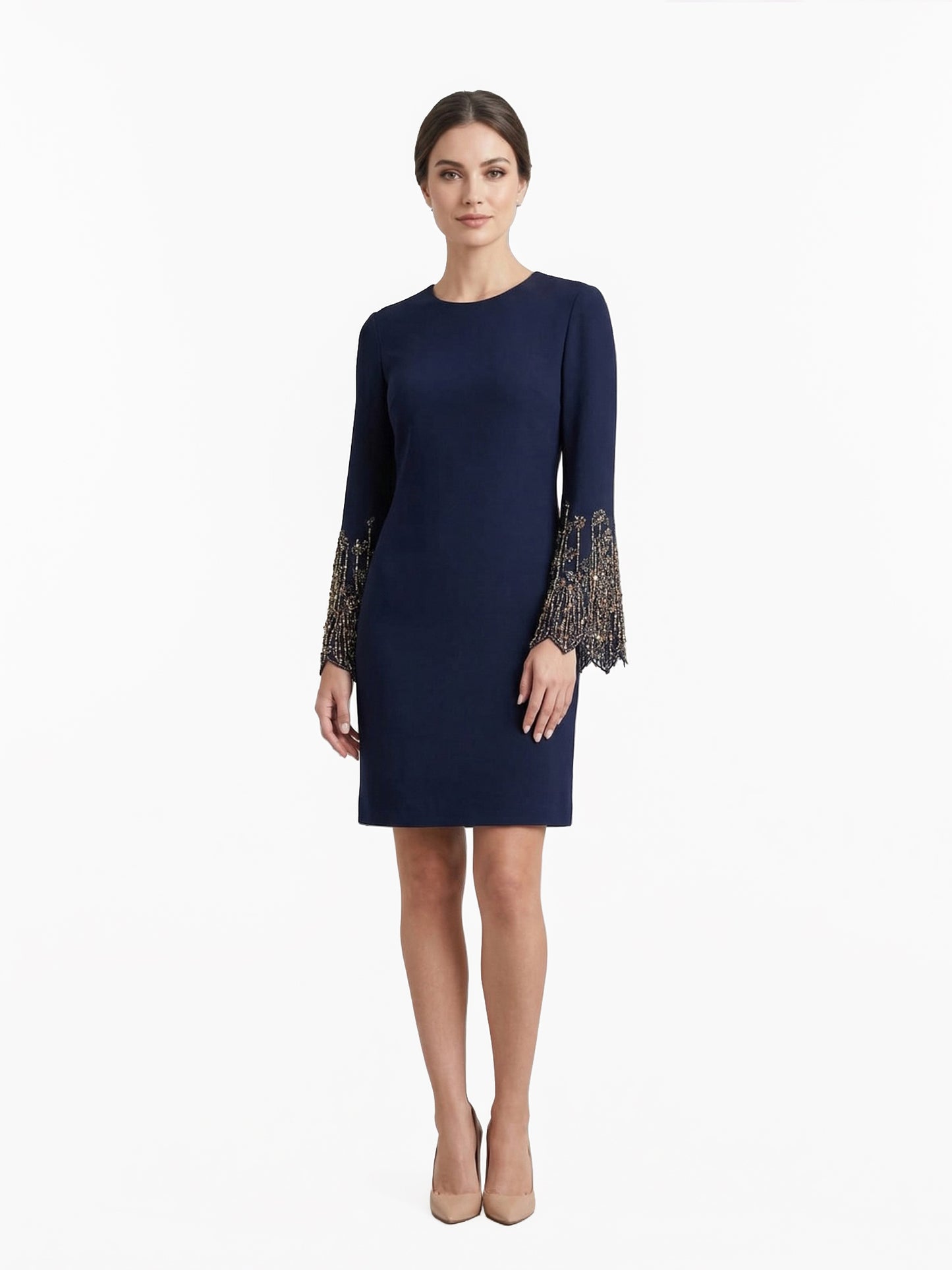 Embellished Cuff Shift Dress