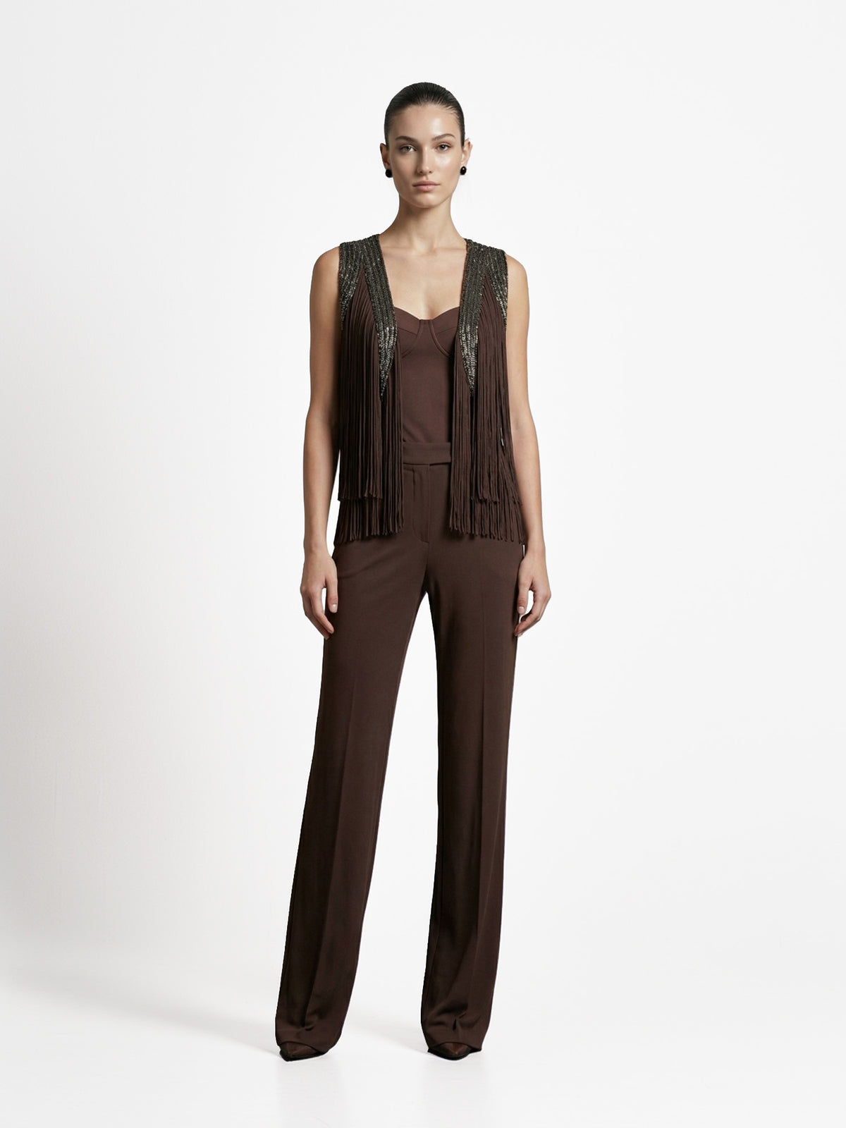 Sheer Panel Tailored Jumpsuit