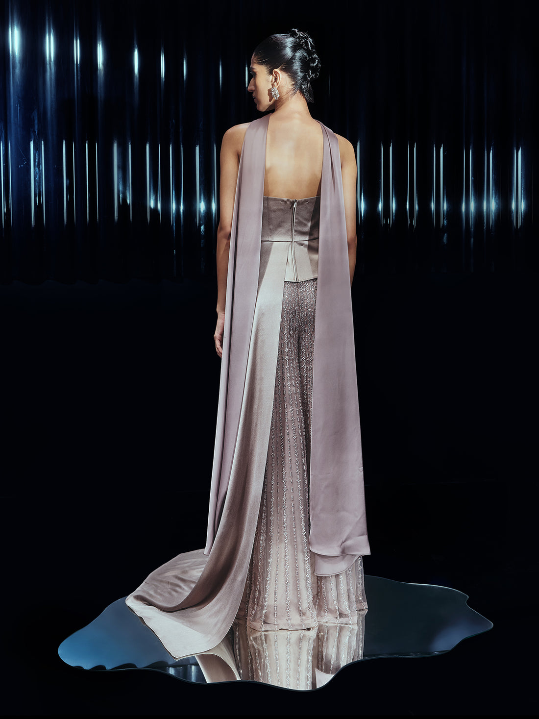 Luna Embellished Power Pants Paired with Draped Top