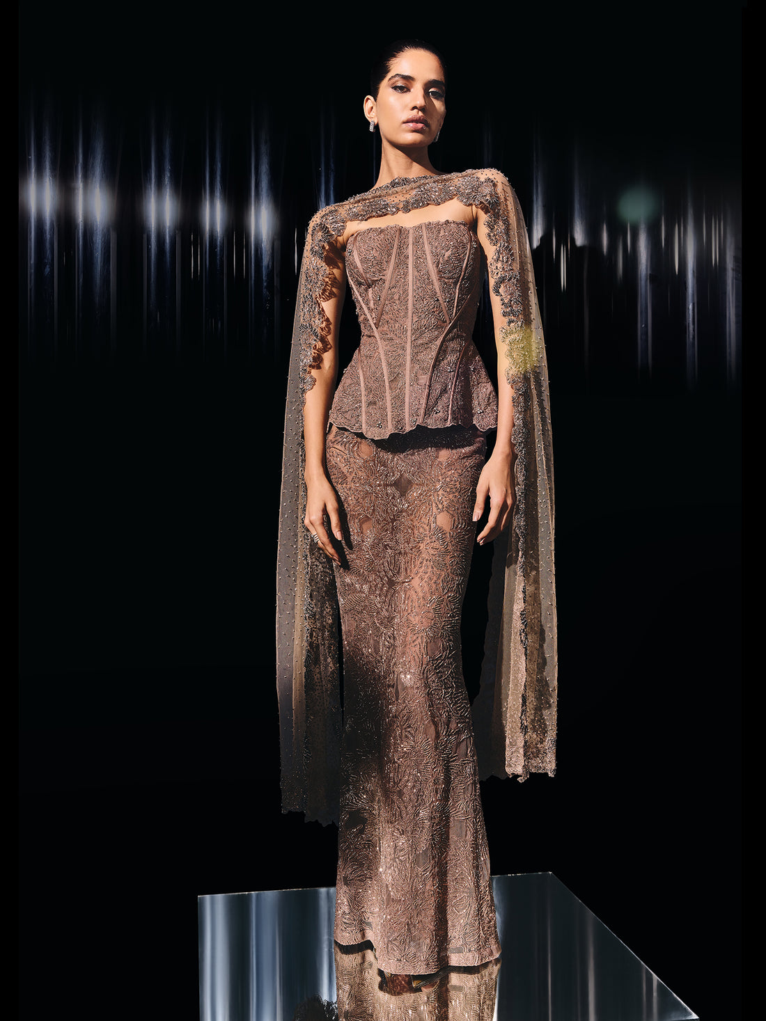 Rosé structured Corset set