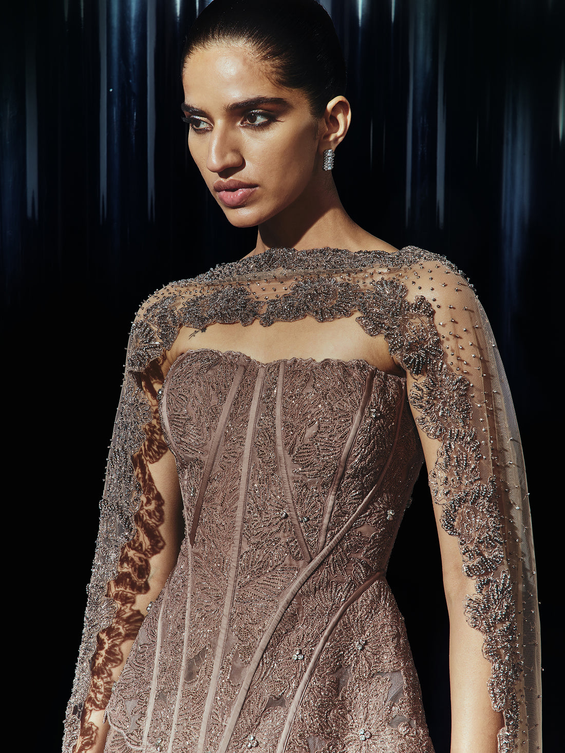 Rosé structured Corset set