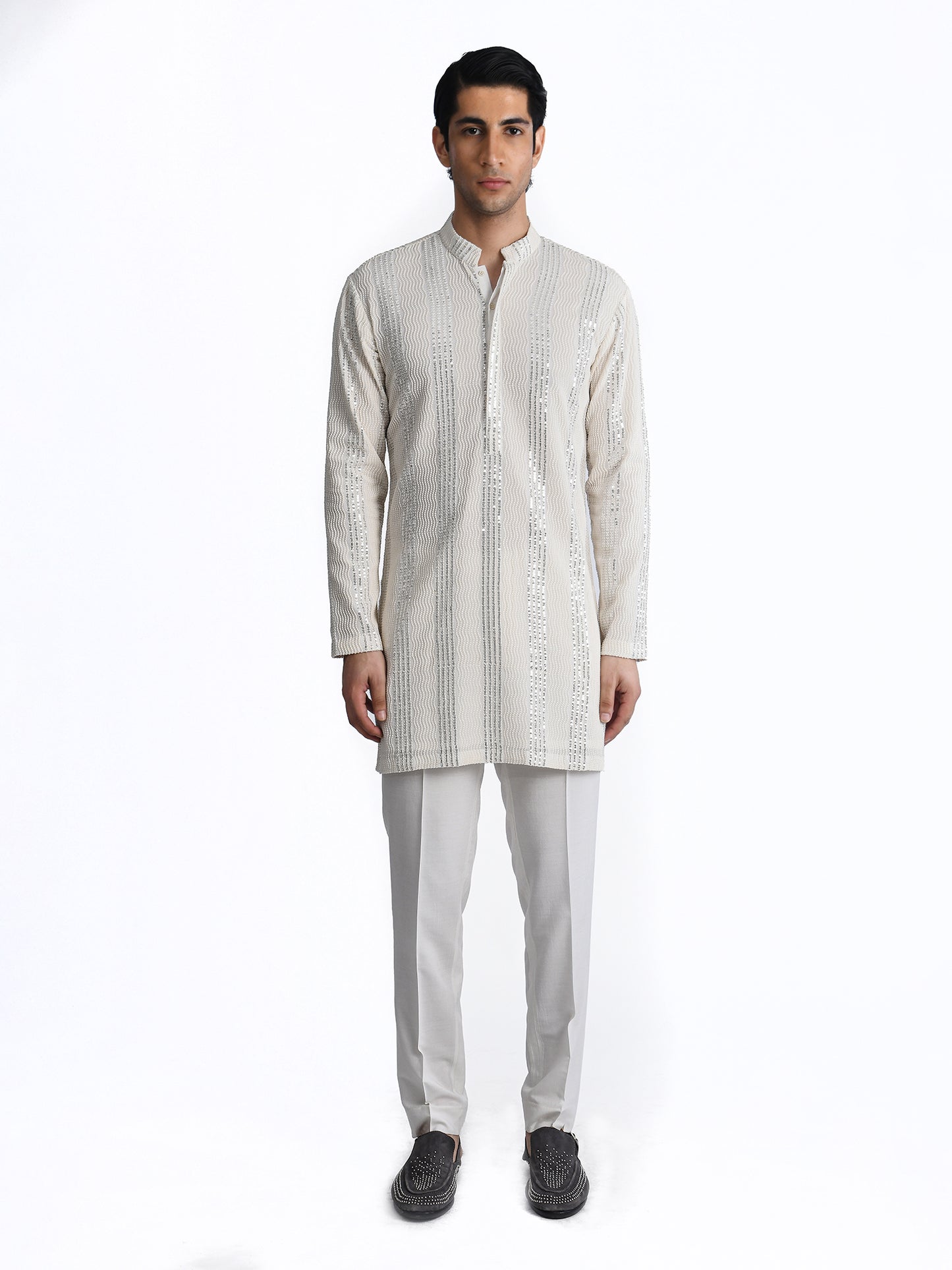 Embroidered Chikankari Short Kurta Set