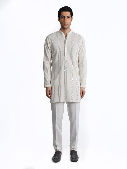 Embroidered Chikankari Short Kurta Set