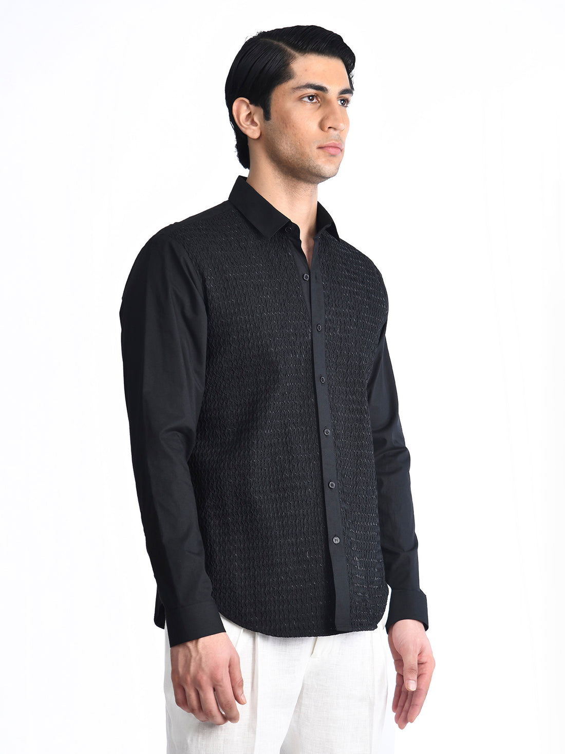 Black Collated Shirt
