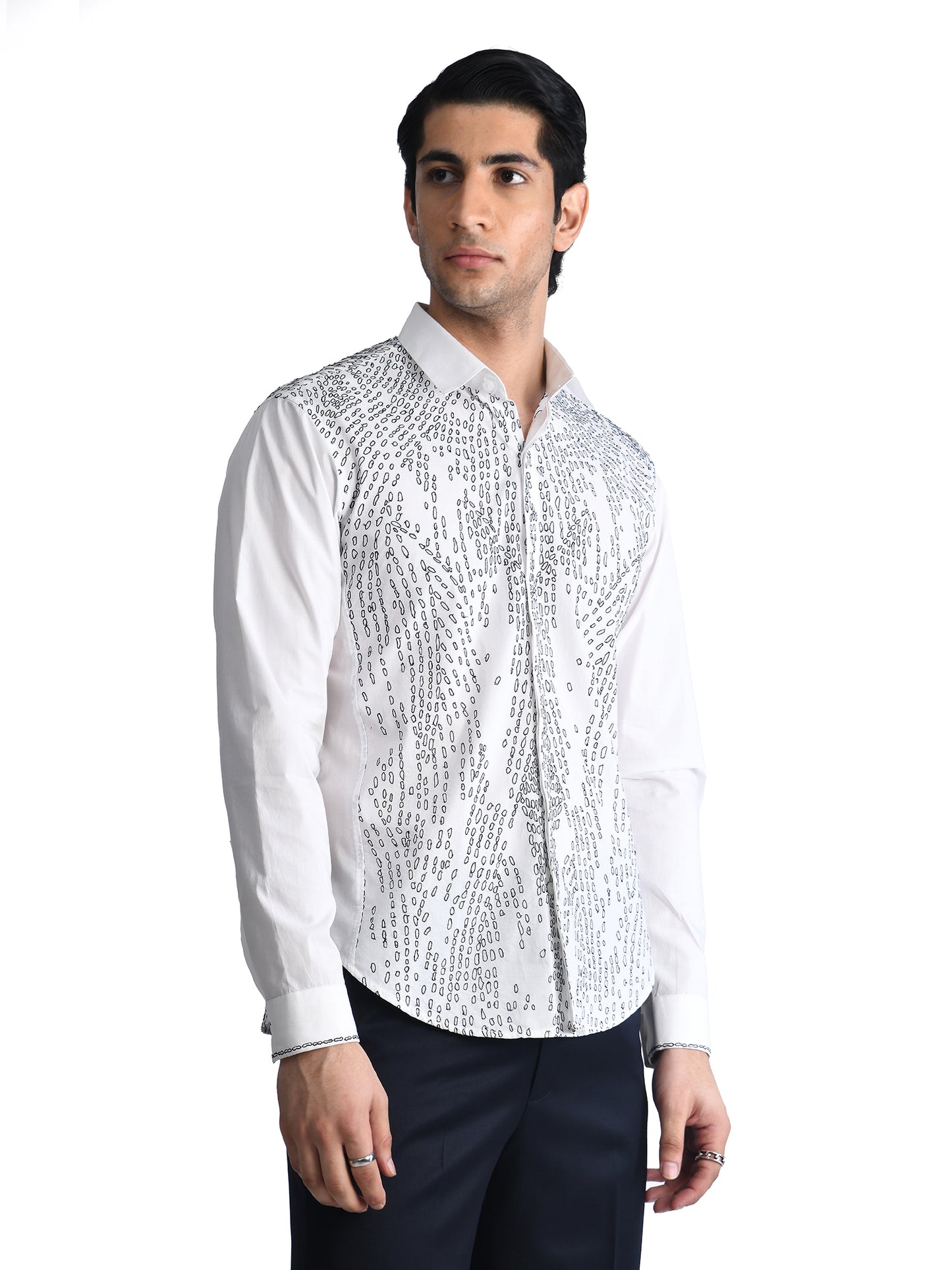 Broken Line Embroidery Shirt