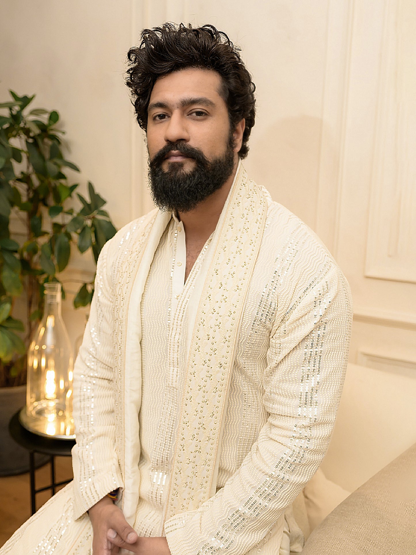 Vicky Kaushal In Chikankari Short Kurta