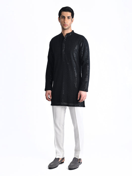 Embroidered Chikankari Short Kurta Set