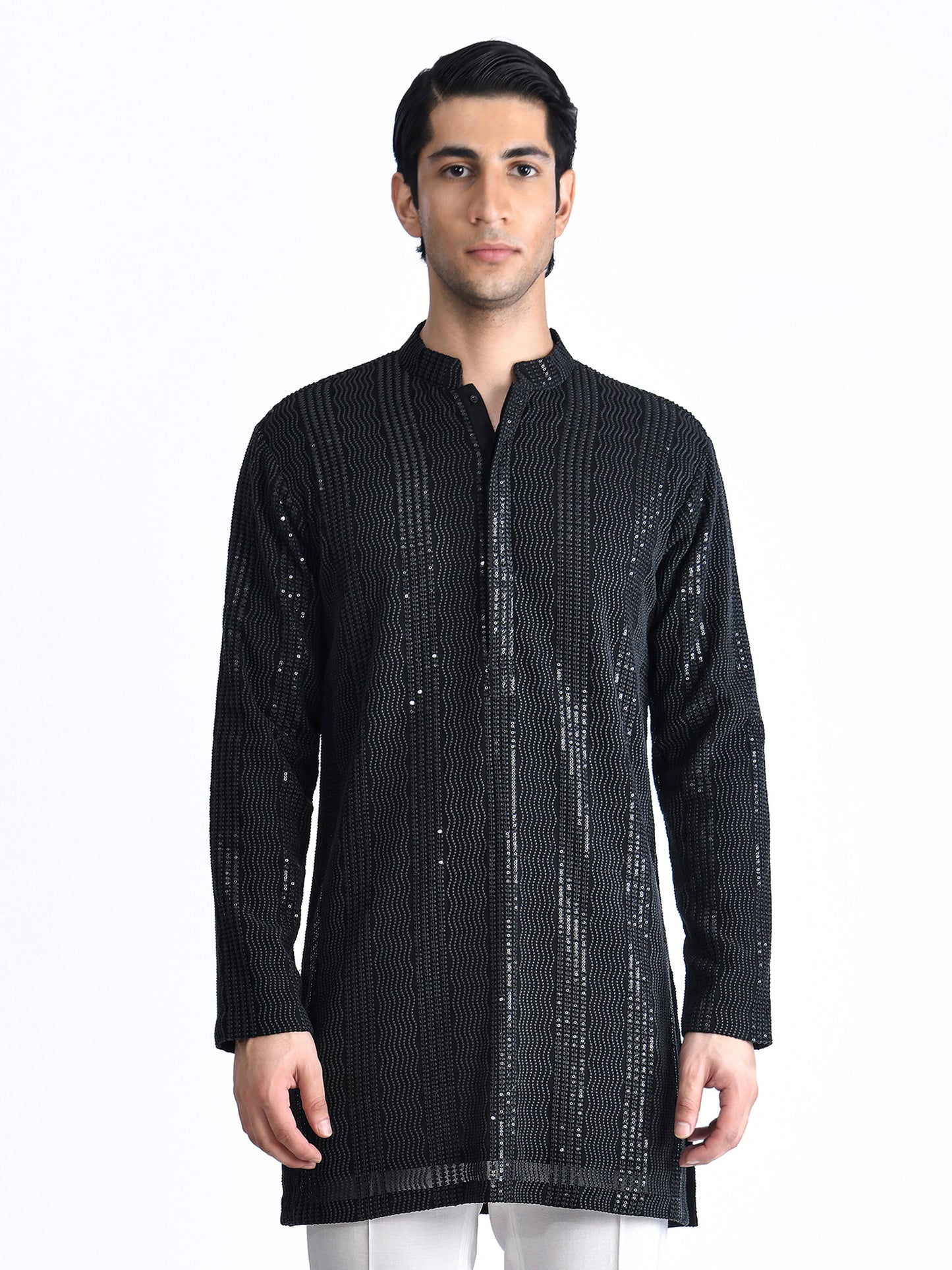 Embroidered Chikankari Short Kurta Set