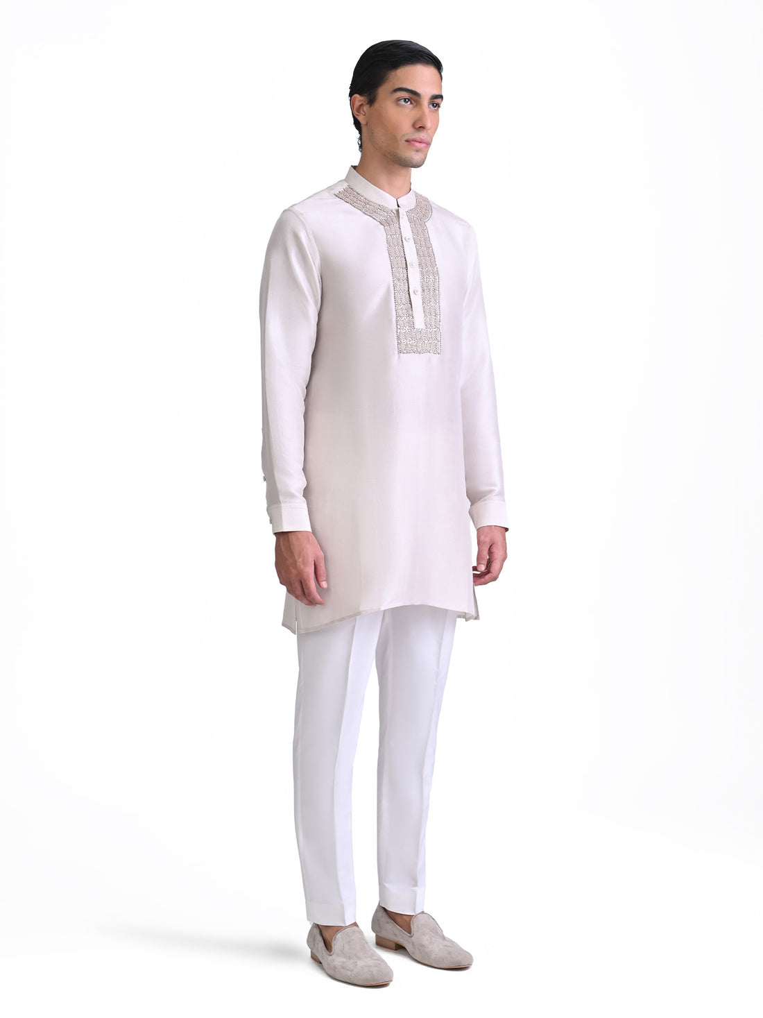 Embellished Yoke Placket Kurta Set