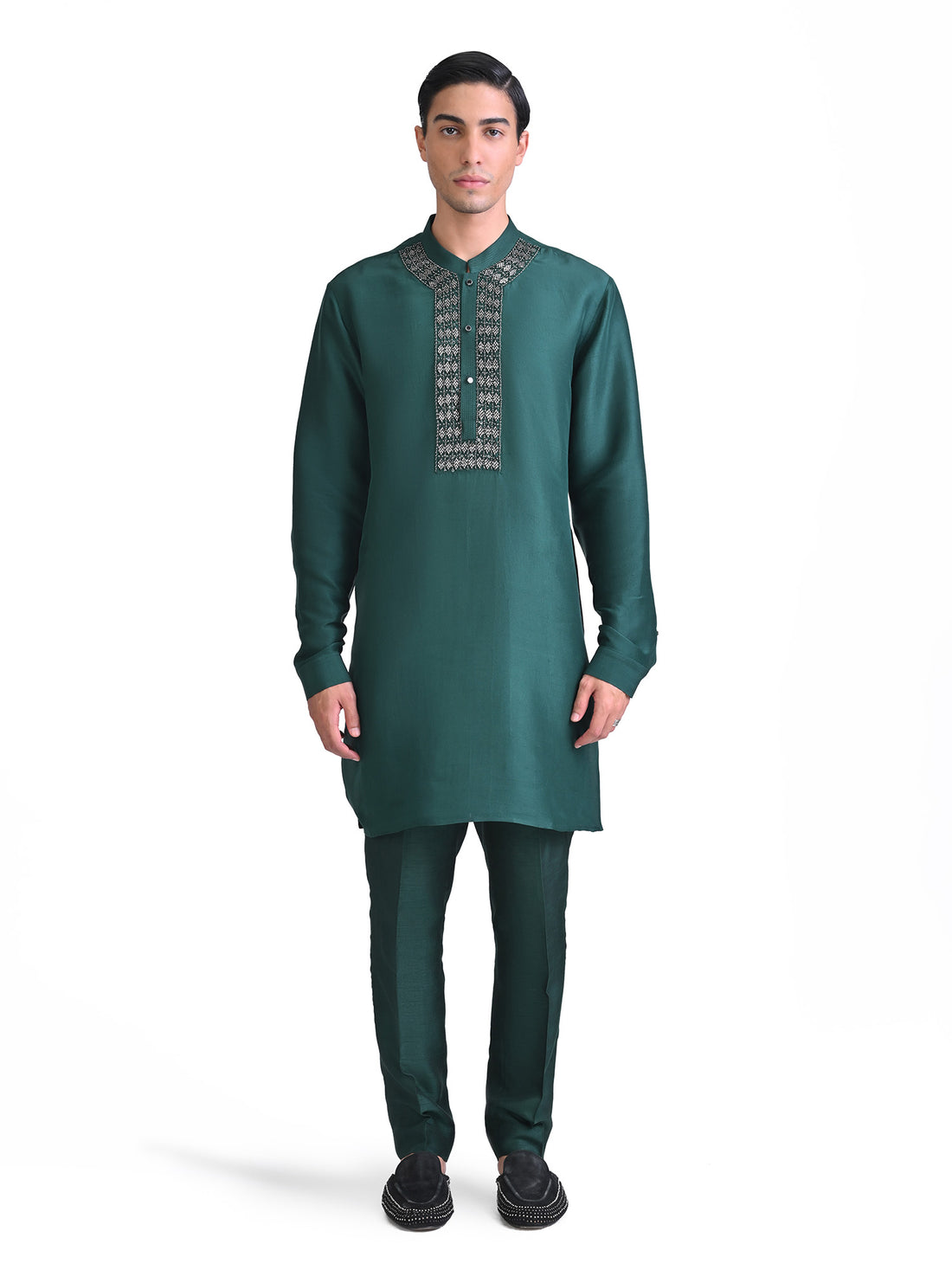 Embellished Yoke Placket Kurta Set