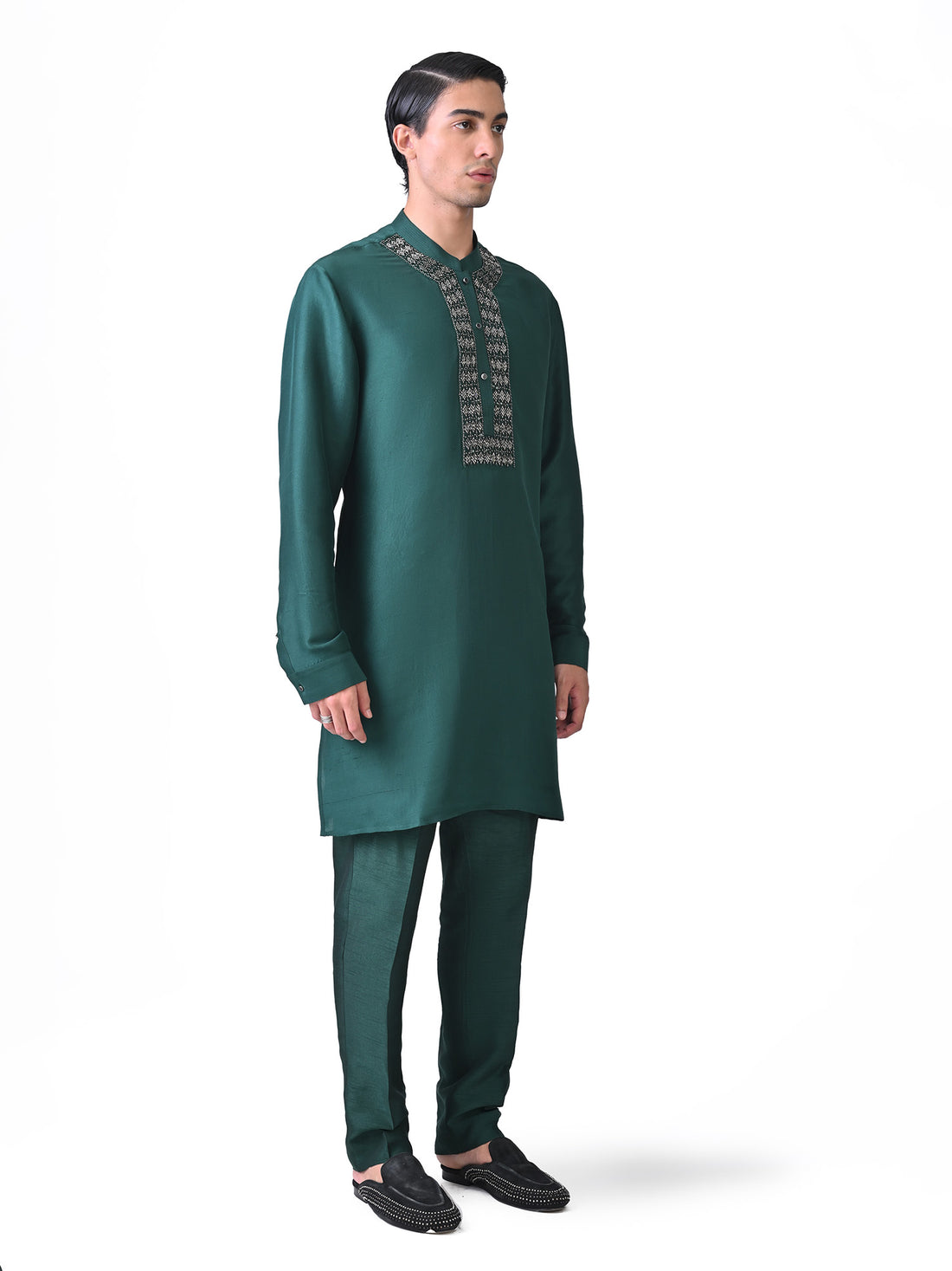 Embellished Yoke Placket Kurta Set