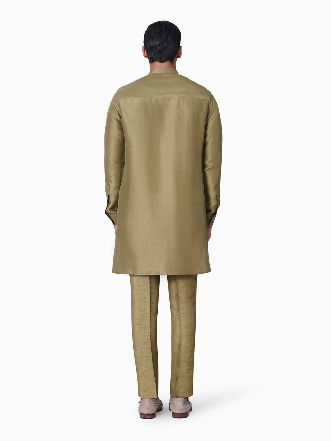 Ash Green Embroidered Kurta Set