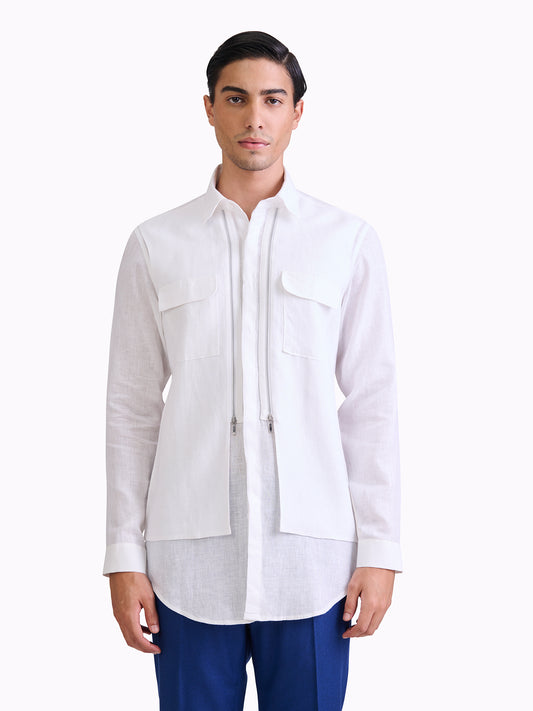 Zipper Detail Utility Shirt