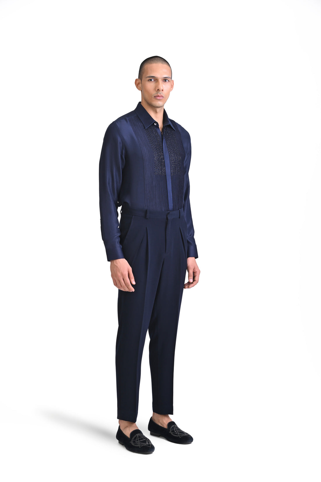 Front Pintuck With Sequence Embroidery