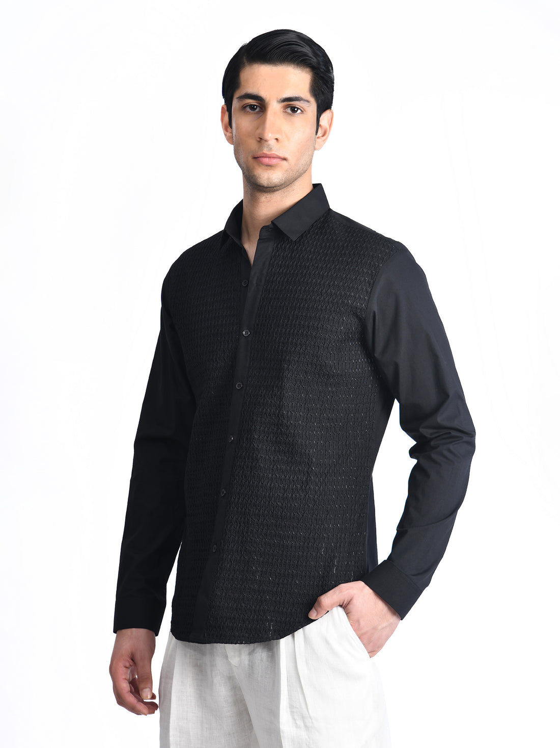 Black Collated Shirt