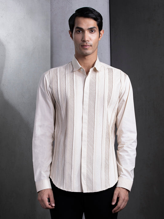 Herringbone Pintuck Shirt