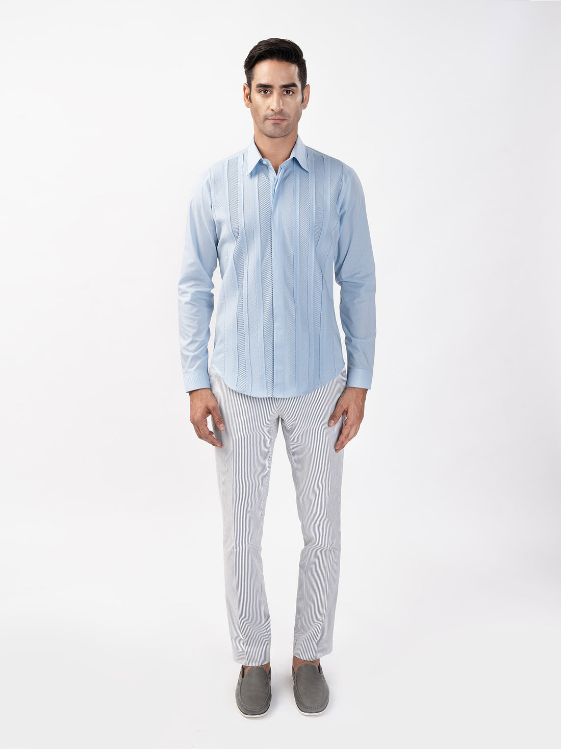 Herringbone Pintuck Shirt