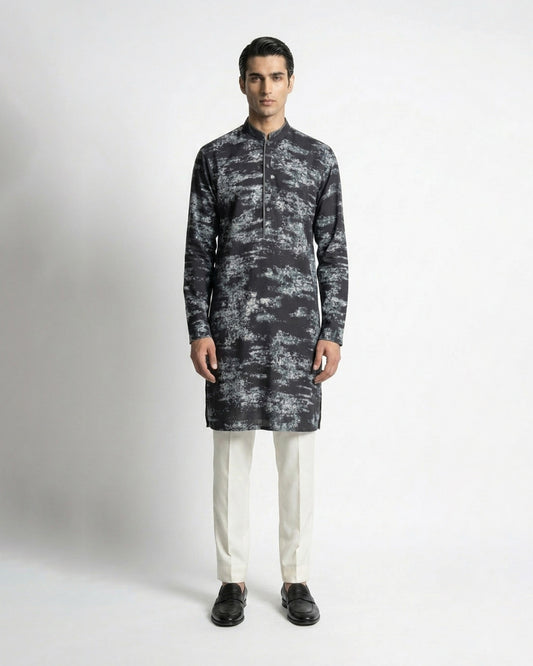 Abstract Print Kurta Set