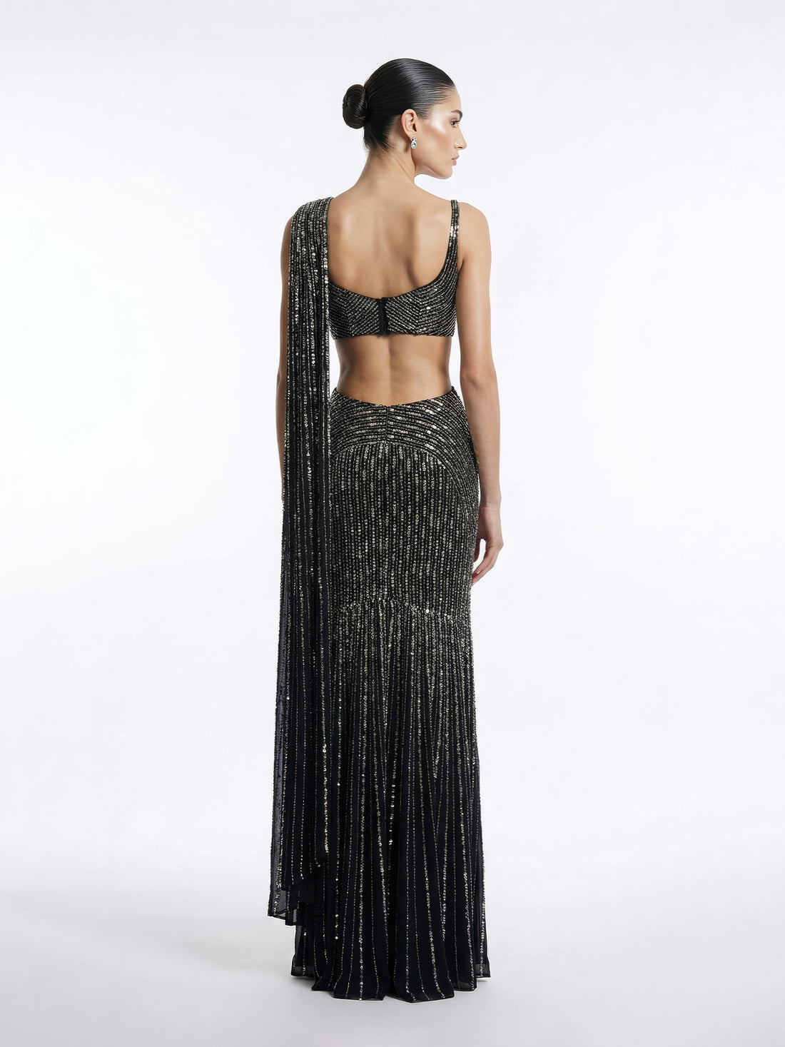 Helix Sculpted Sari Gown