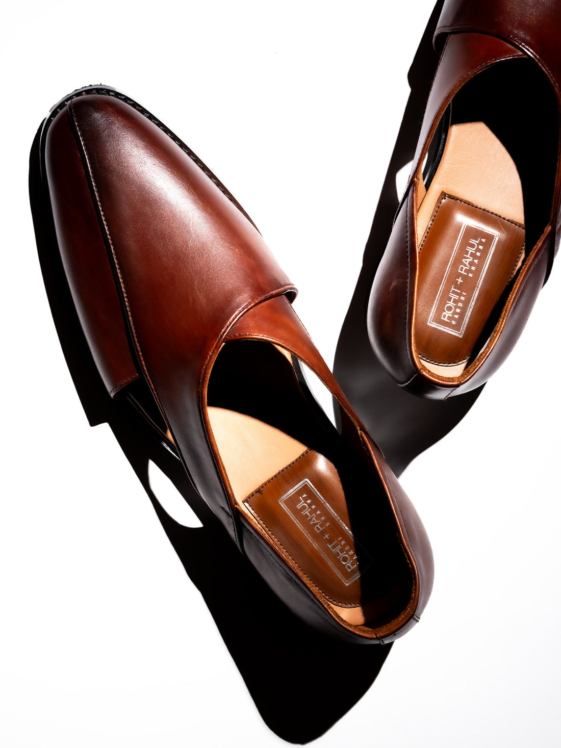 Cut-out Leather Sandals