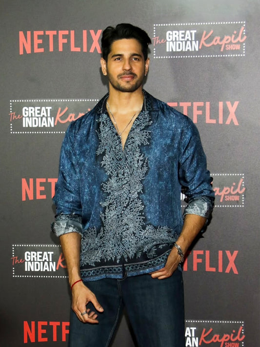 Siddarth Malhotra • Midnight Filigree Statement Shirt