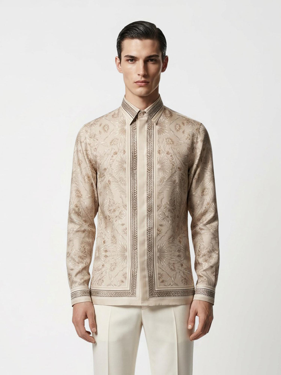 Ecru Mirage Panel Shirt