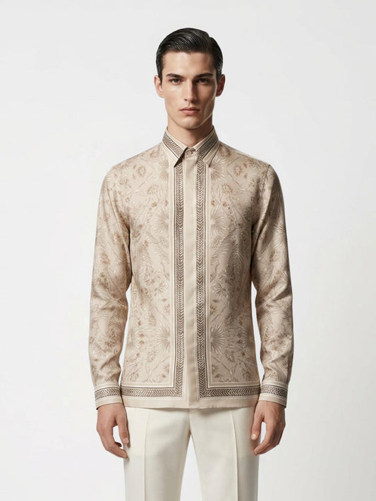 Ecru Mirage Panel Shirt
