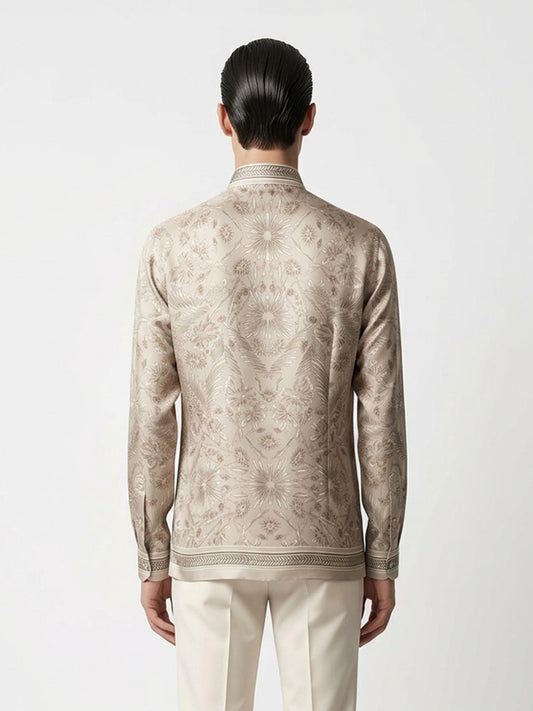 Ecru Mirage Panel Shirt