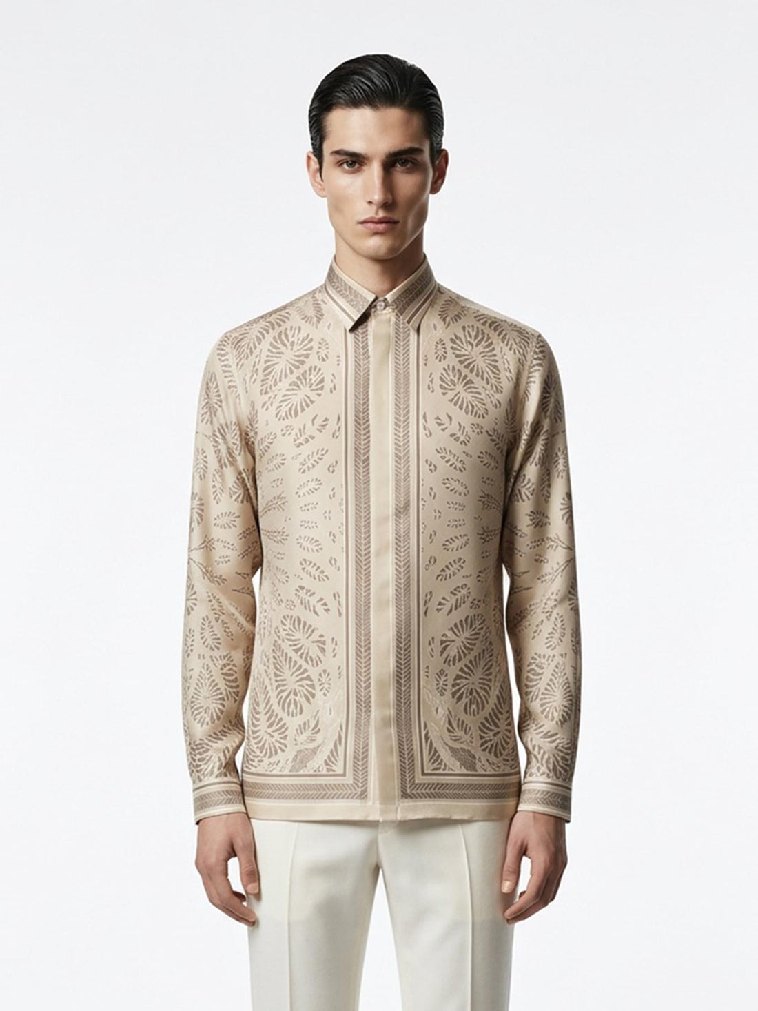 Ecru Filigree Panel Shirt