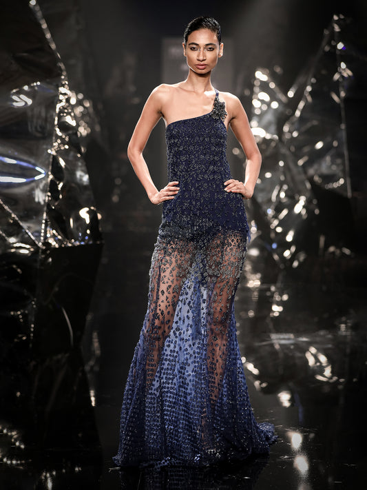 Cipher One Shoulder Top With Cipher Trail Skirt