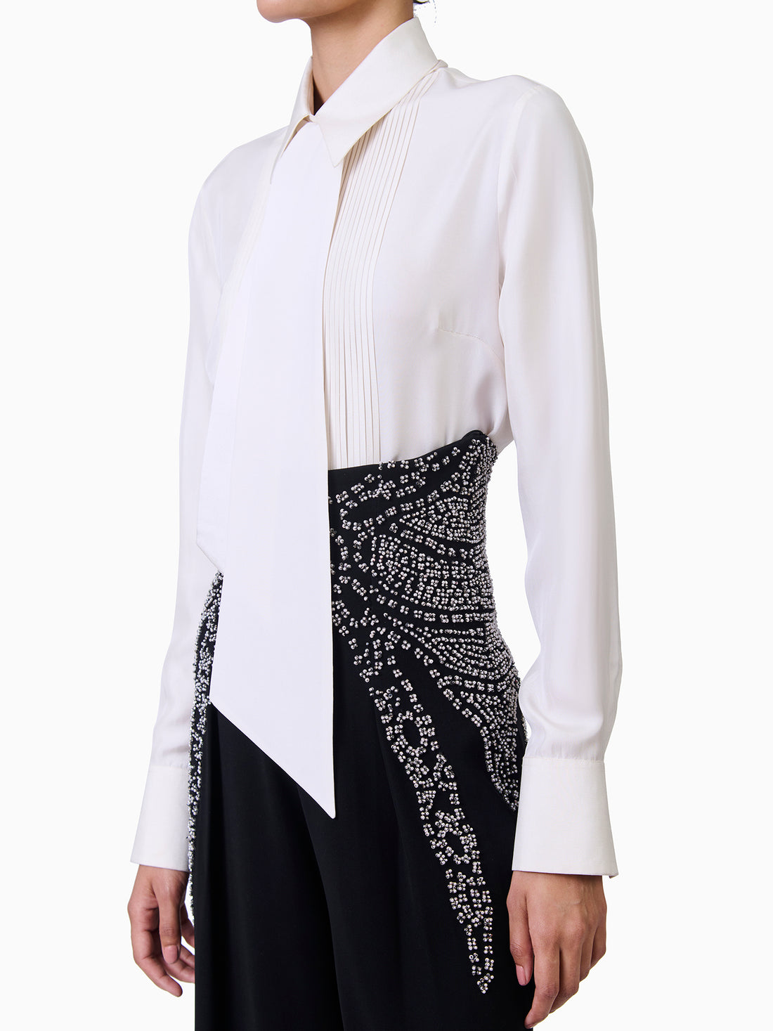 Monochrome Majesty Embellished Trousers Set