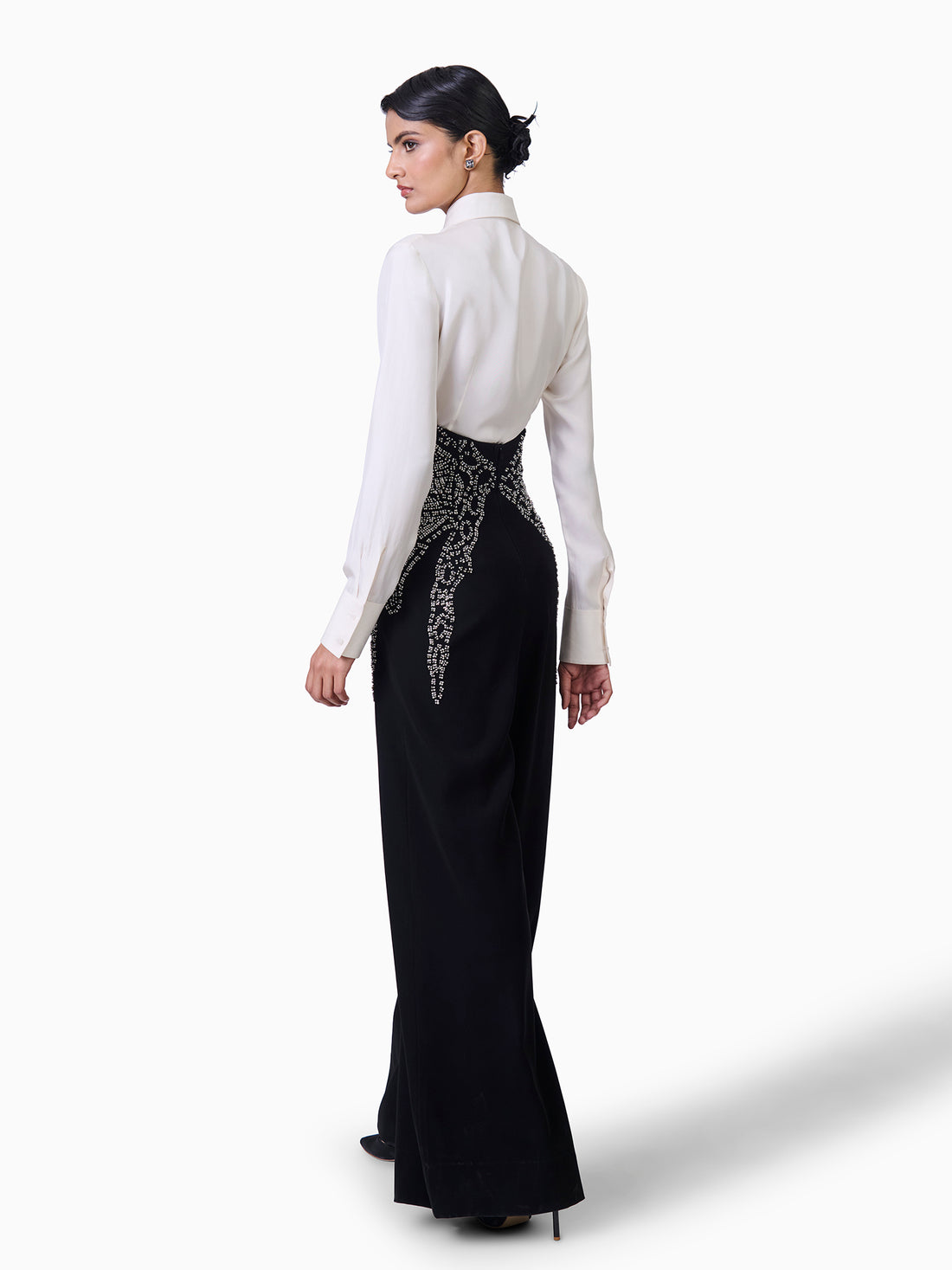 Monochrome Majesty Embellished Trousers Set
