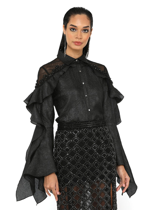 Scarlet Embellished Swing Top