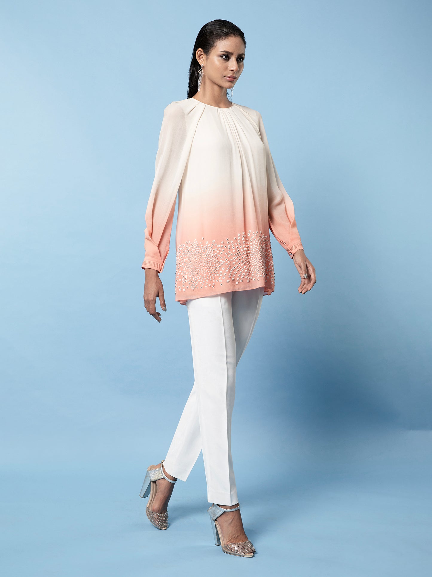 Ombre Embellished Swing Top