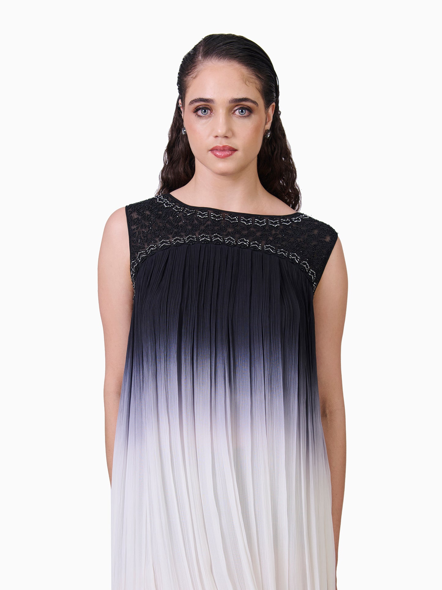 Ombre Pleated Elegance Top