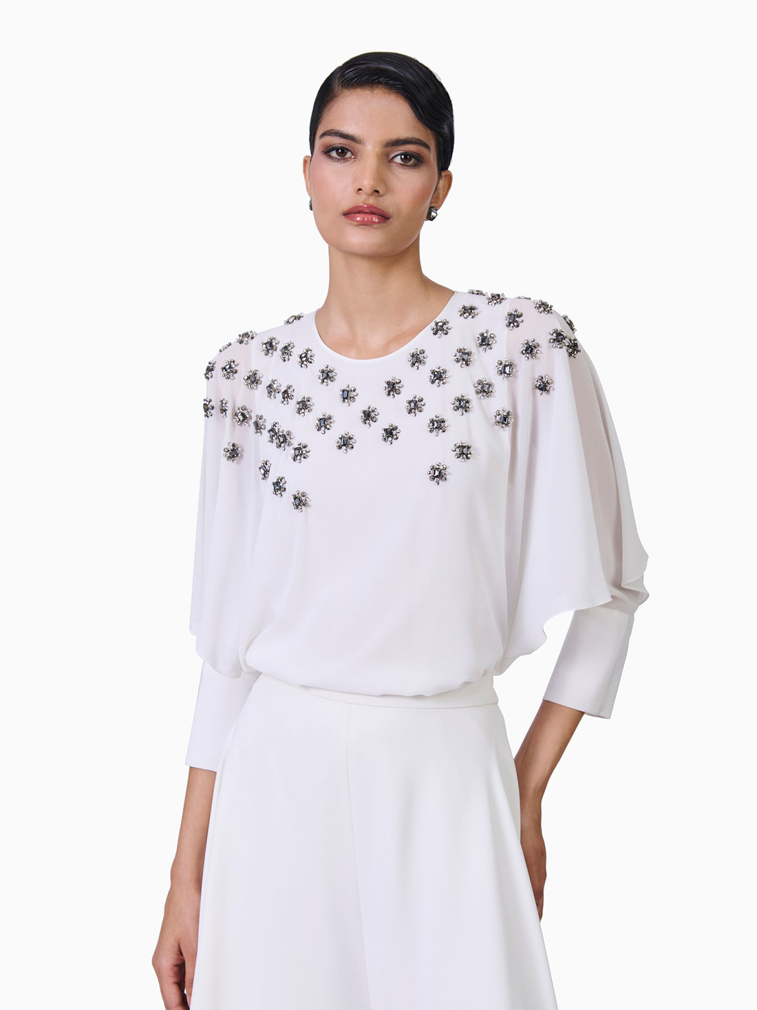 Embellished Draped Top