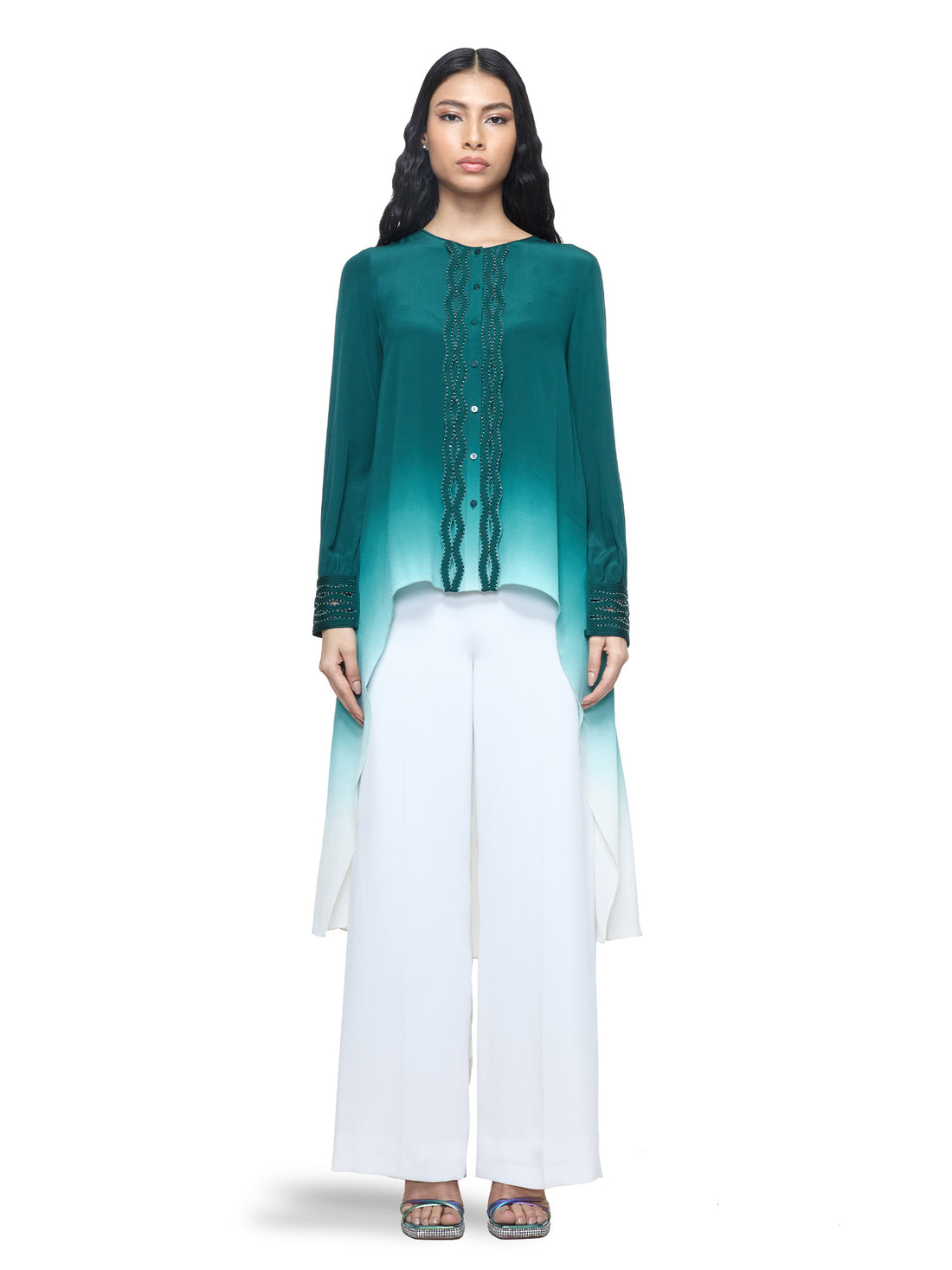 Ombre Embroidered Top