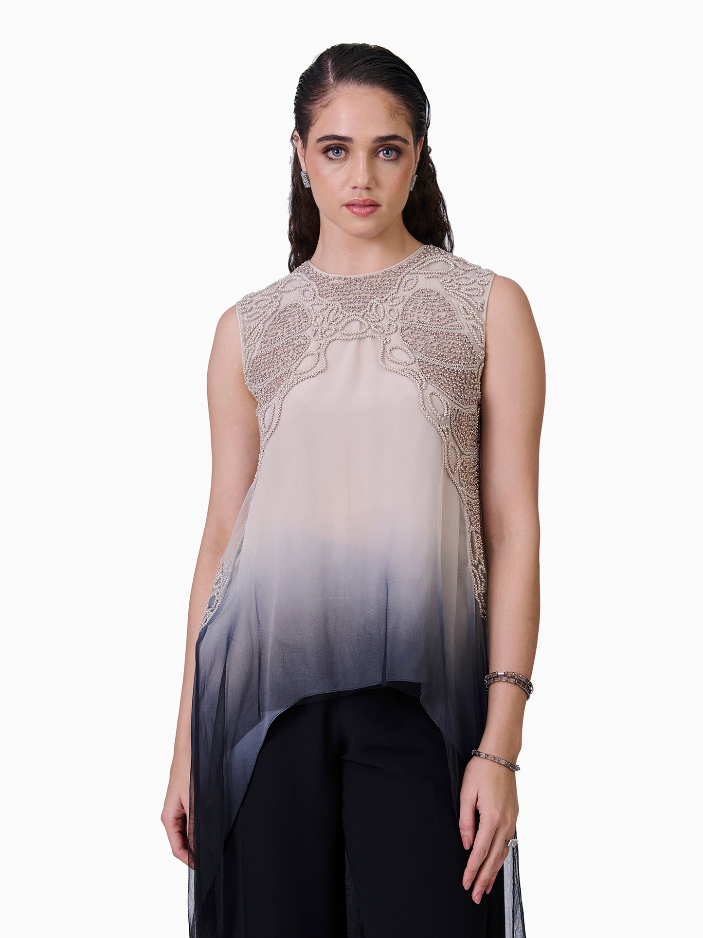 Ombre Elegance Embroidered Top