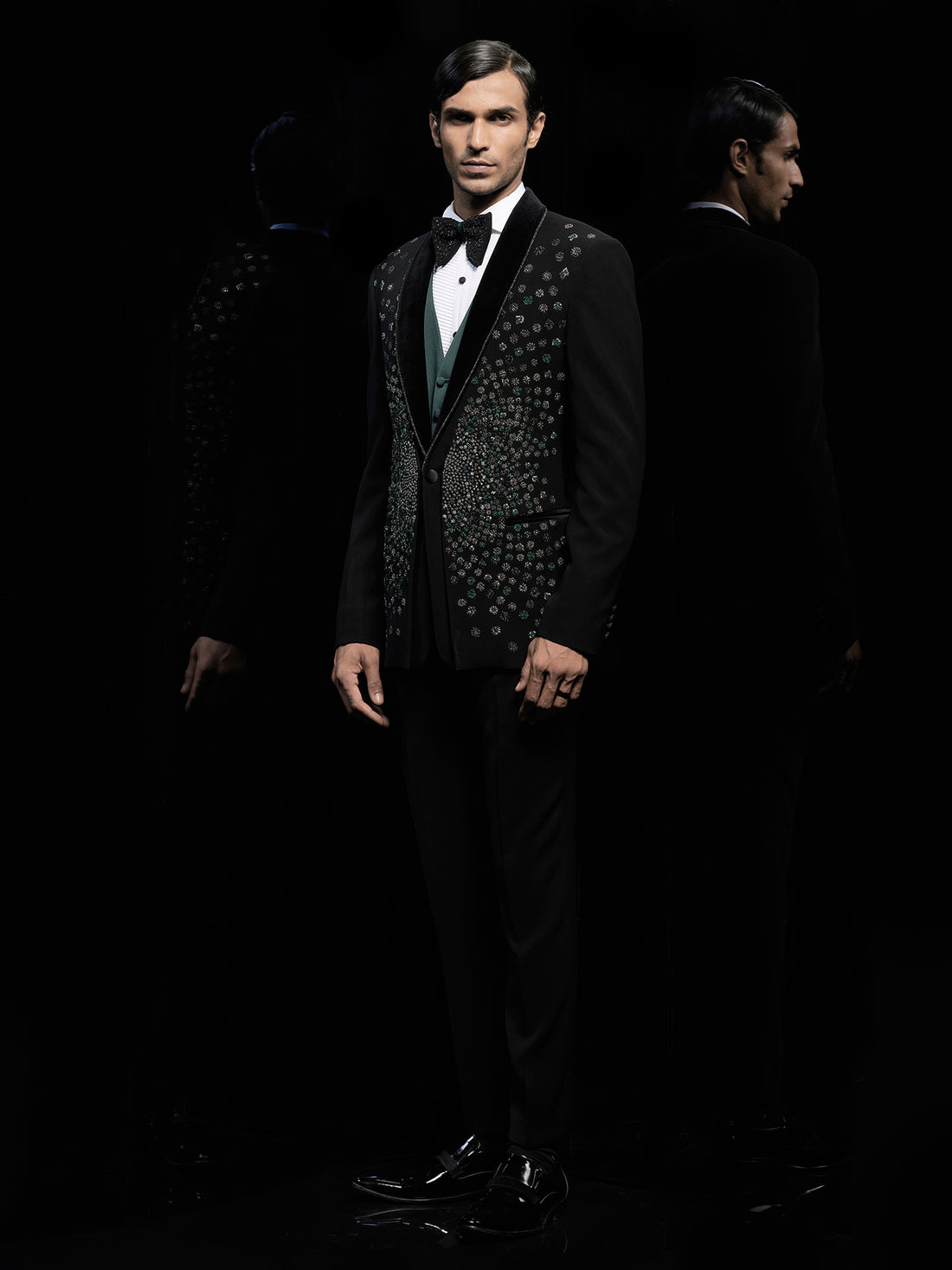 Helix Winged Crystal Tuxedo Set