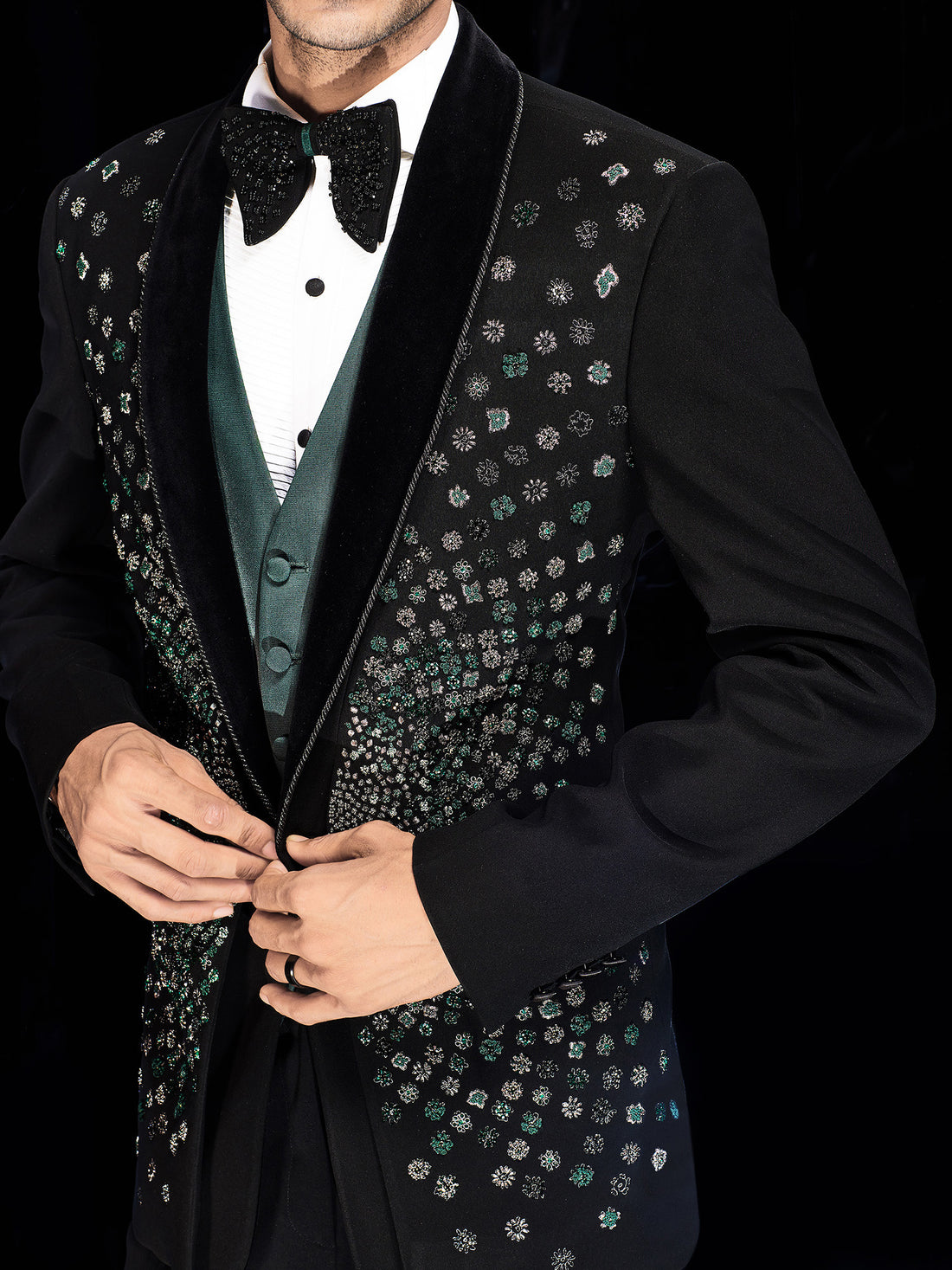 Helix Winged Crystal Tuxedo Set