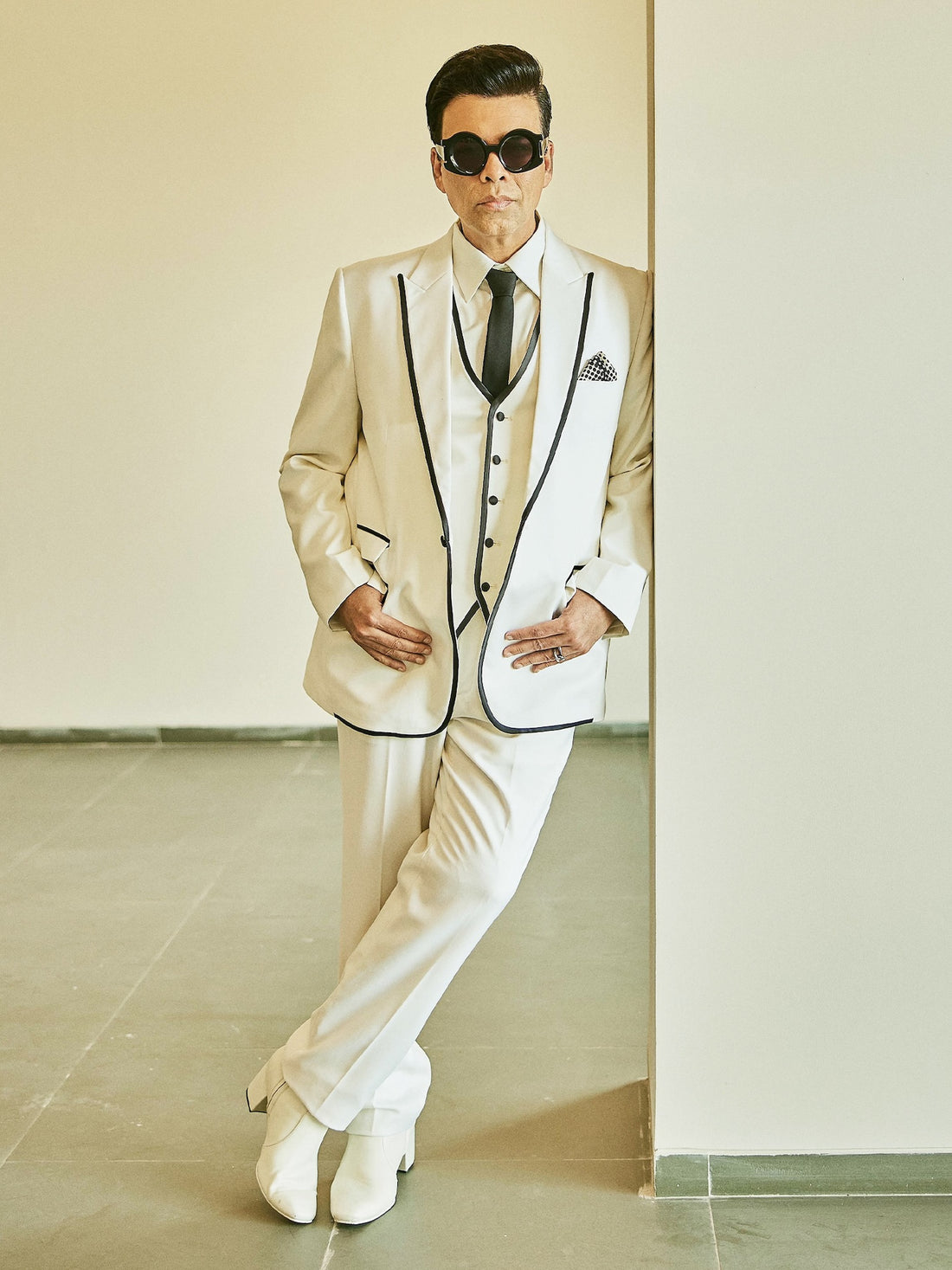 Karan Johar • In Ebony-Edged Frost Tuxedo