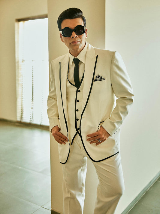 Karan Johar • In Ebony-Edged Frost Tuxedo