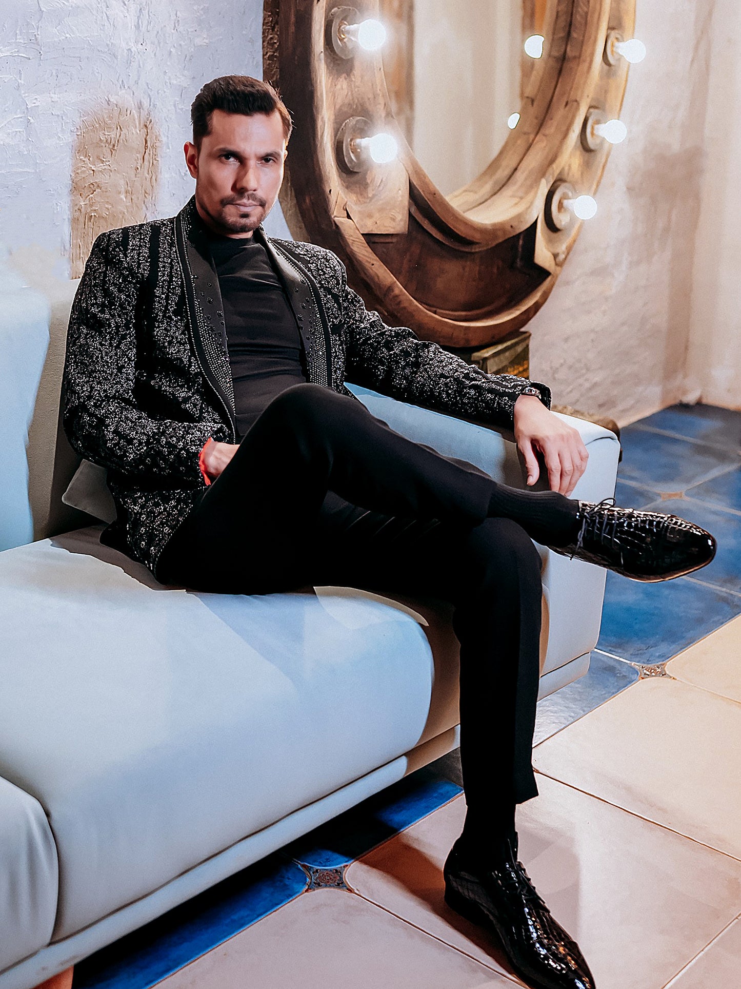 Randeep Hooda In Noir Glitch Tuxedo