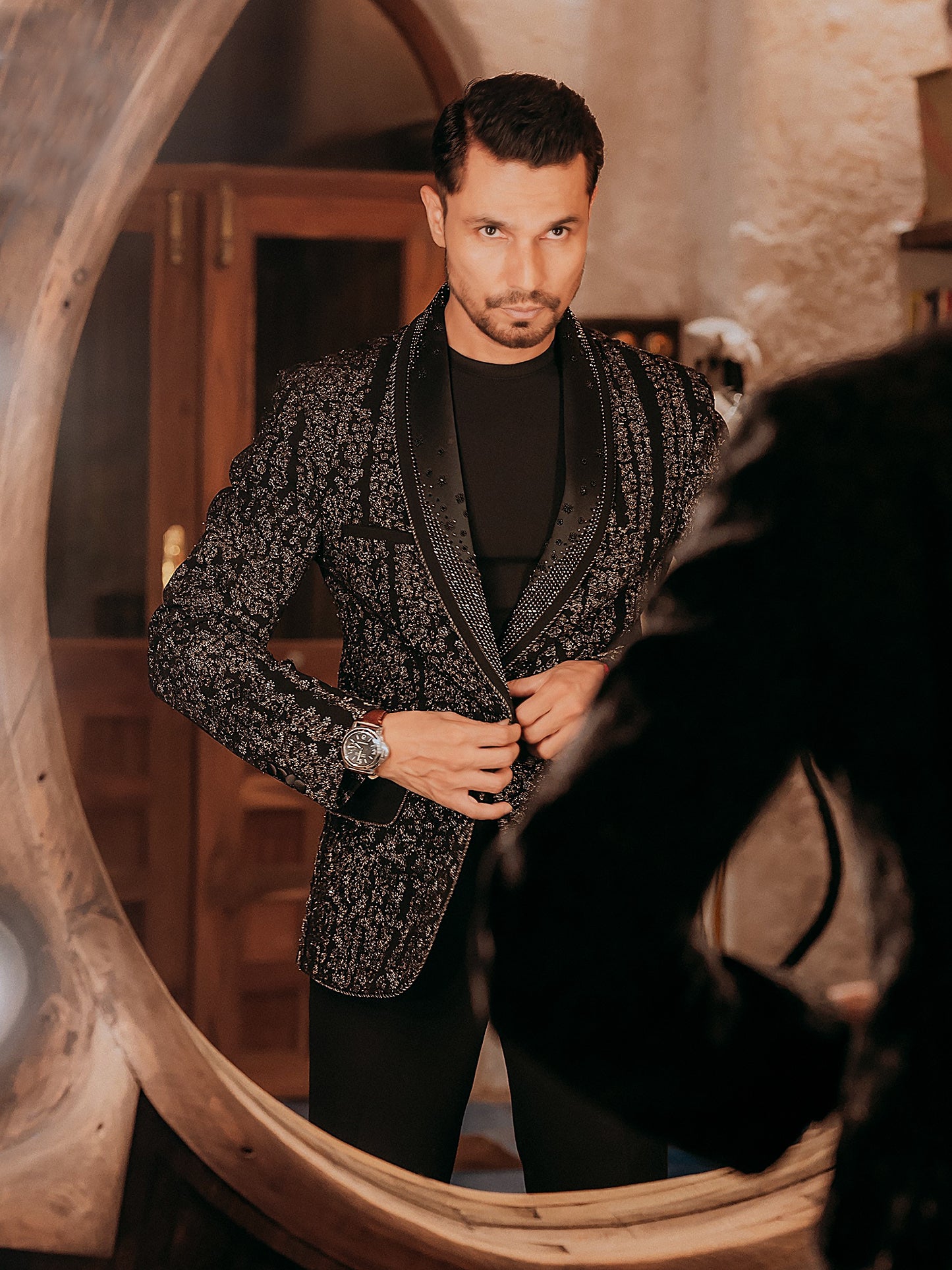 Randeep Hooda In Noir Glitch Tuxedo