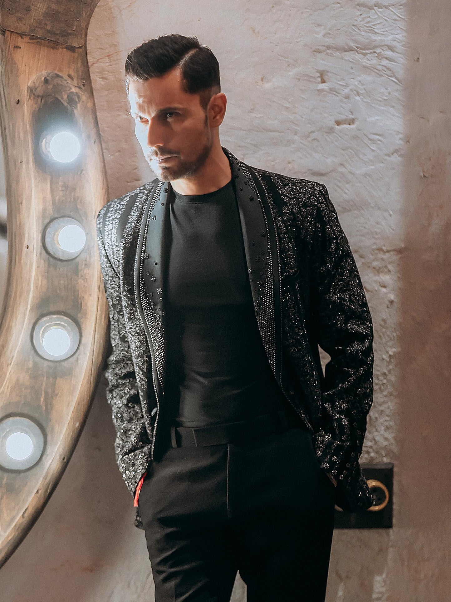 Randeep Hooda In Noir Glitch Tuxedo